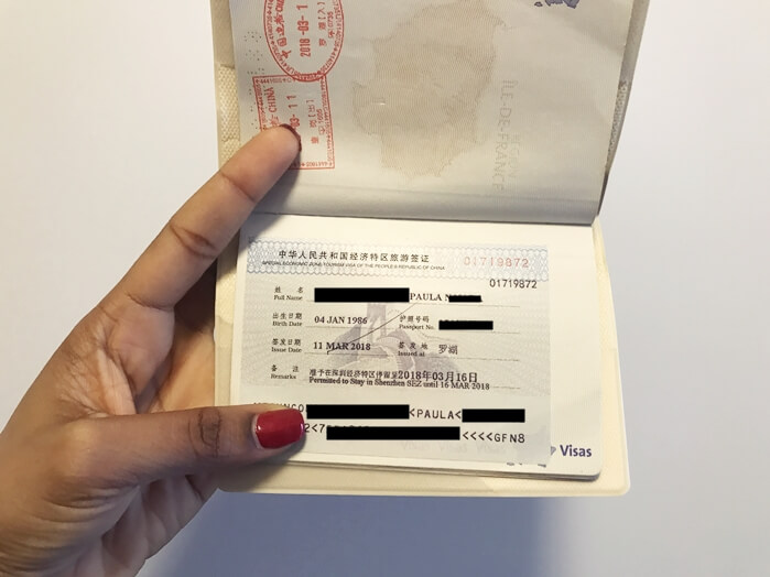 visto de trânsito para china