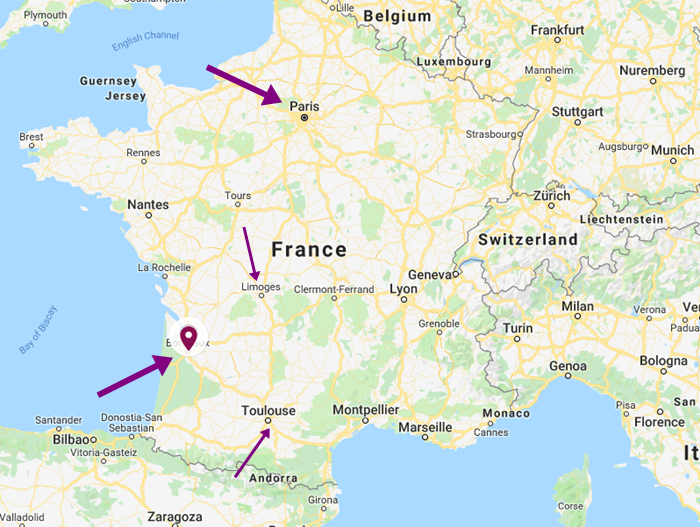 mapa bordeaux