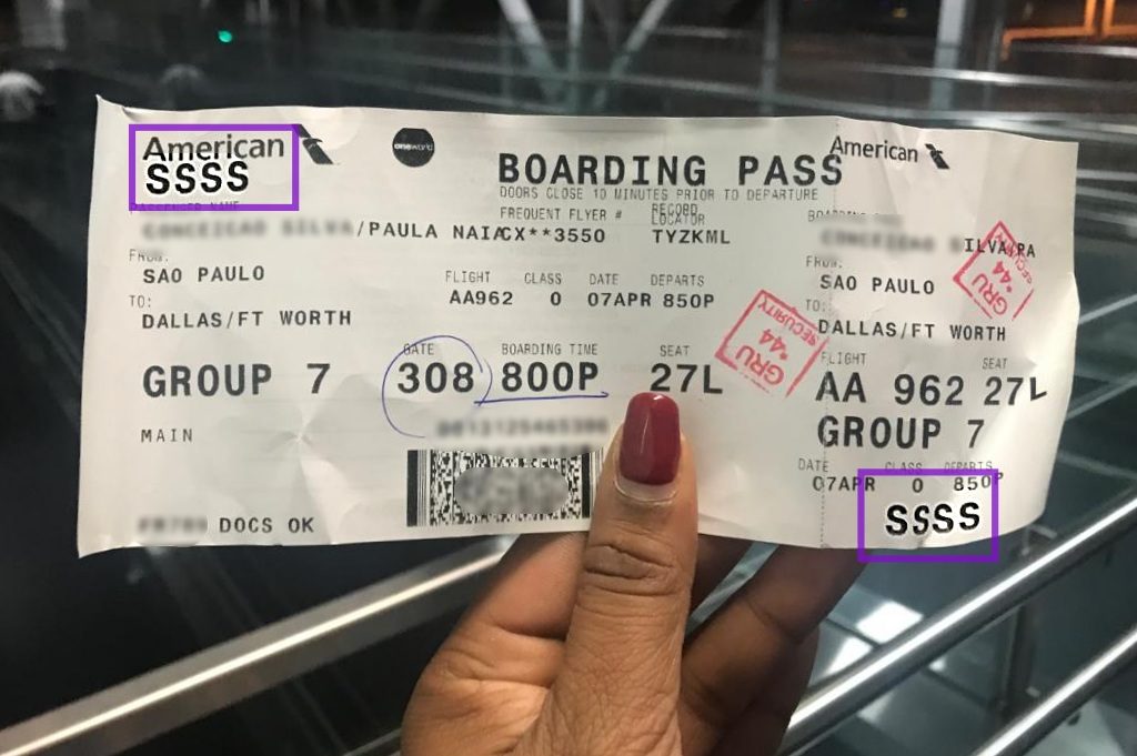 o que significa ssss na passagem